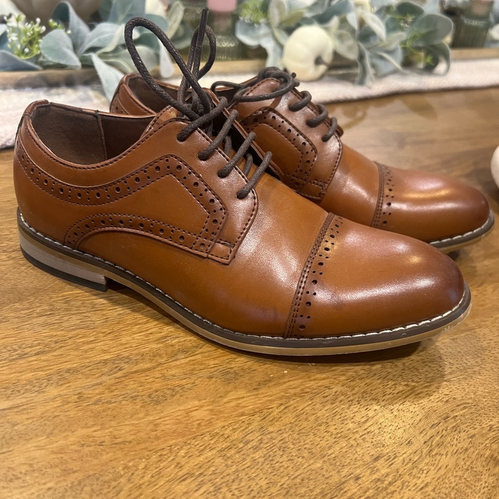 Stylish Tan Kids Dress Shoes